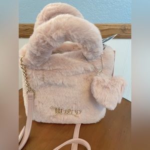 Juicy Couture Dusty Blush fluffy mini tote
